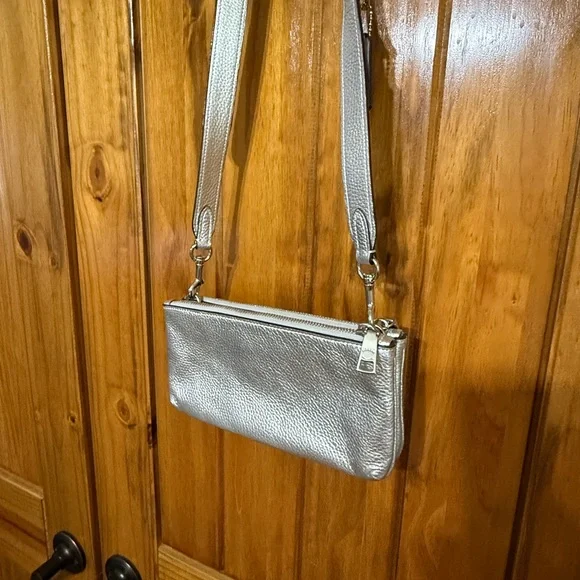 Coach Metallic Silver Crossbody Bag - Picture 5 of 5